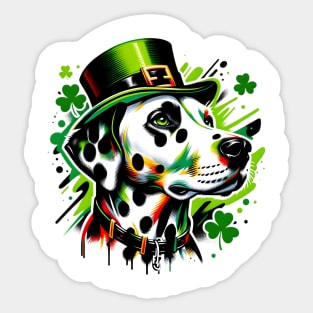 Dalmatian Enjoys Saint Patrick's Day in Graffiti Style Sticker